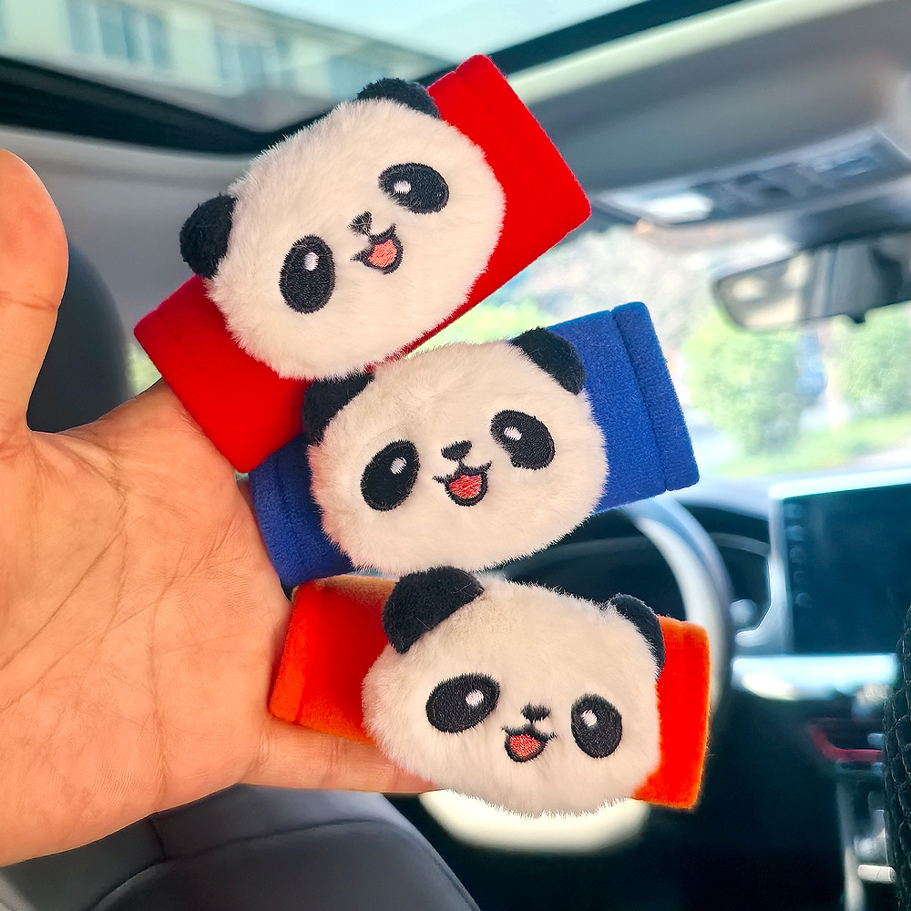 Cute panda de dibujos animados mango de automóvil mano de freno de mano de automóvil general mango de puerta interior guante de techo