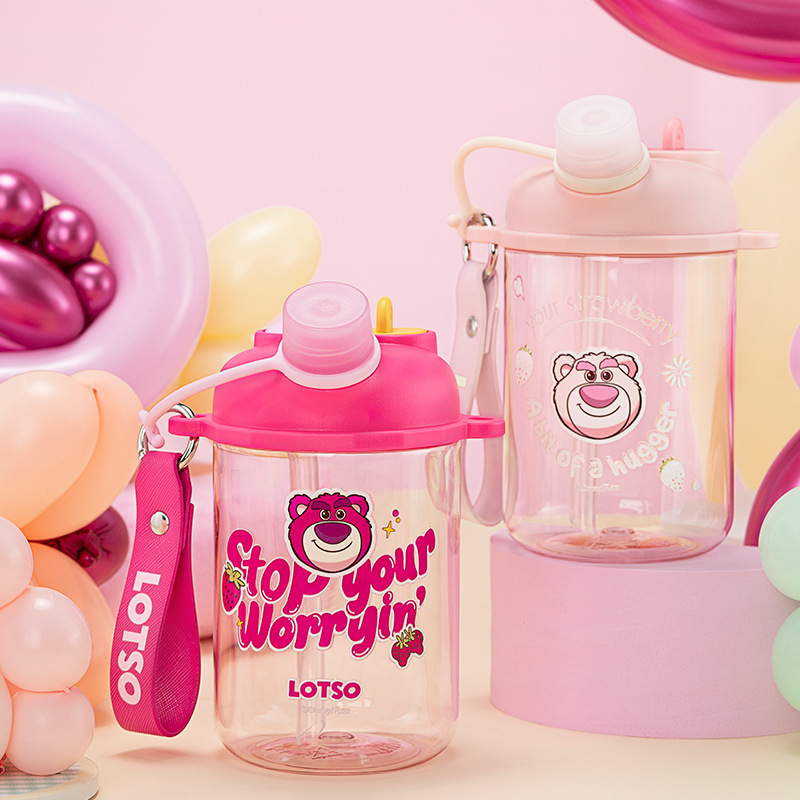 Plastic high quality cute handheld children's straw with glass for…