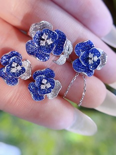 18K Gold Natural Premium High Jewelry Sapphire Flower Series Ring Jewelry Jewelry Tiktok Wholesale Generation Fat