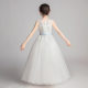 Girl's dress Princess dress birthday little girl flower girl wedding dress children host piano performance Dress White Spring