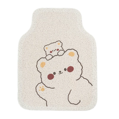 Universal Foot Pad — bow car foot mat silk - thick-line-bear-foot-pads-front-row