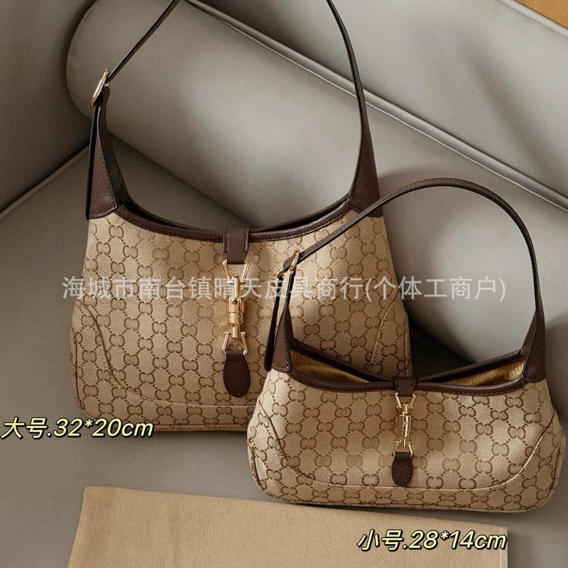 New Gg Underarm Bag Hobo Commuter Casual Handbag Jackie Basket Bag Genuine Leather Large Capacity Shoulder Bag for Women New Gg Underarm Bag Hobo Commuter Casual Handbag Jackie Basket Bag Genuine Leather Large Capacity Shoulder Bag for Women