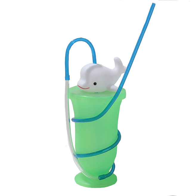 Comercio exterior creativo transfronterizo lindo muñeca taza de paja delfin taza de agua animal zoológico océano taza de té de leche regalo