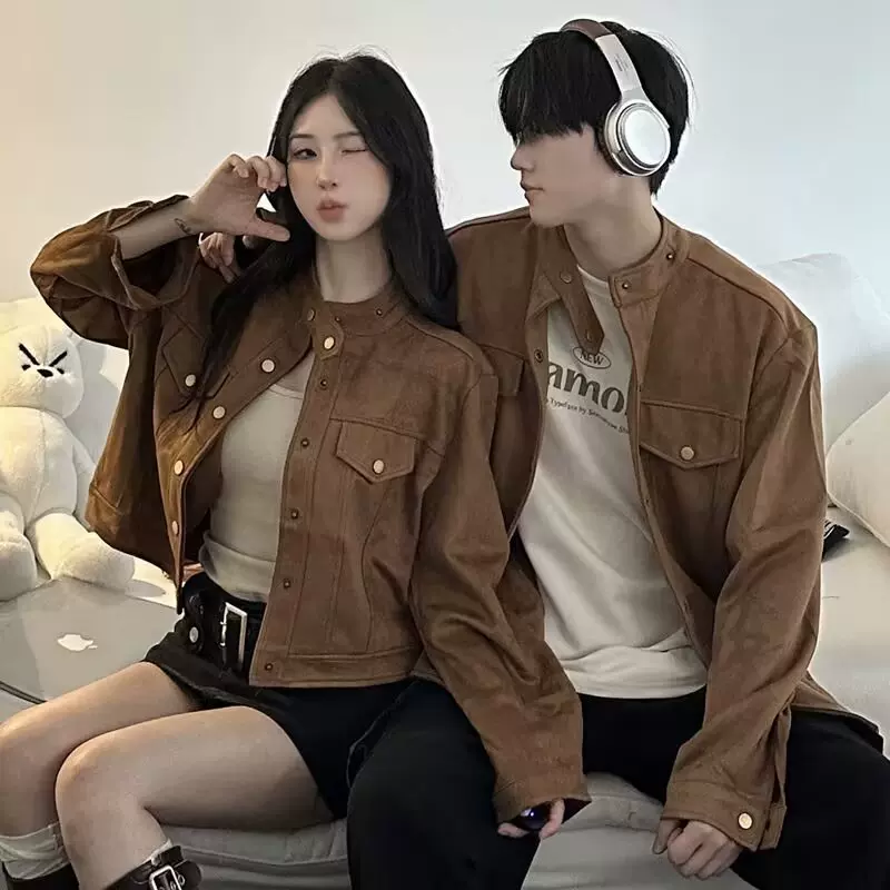 情侣装外套2024新款网红机车夹克春秋款小众设计感短款衣服