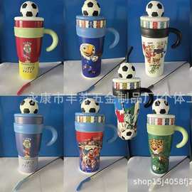 新款高颜值卡通公仔冰霸保温杯304不锈钢水杯有手柄便携吸管杯