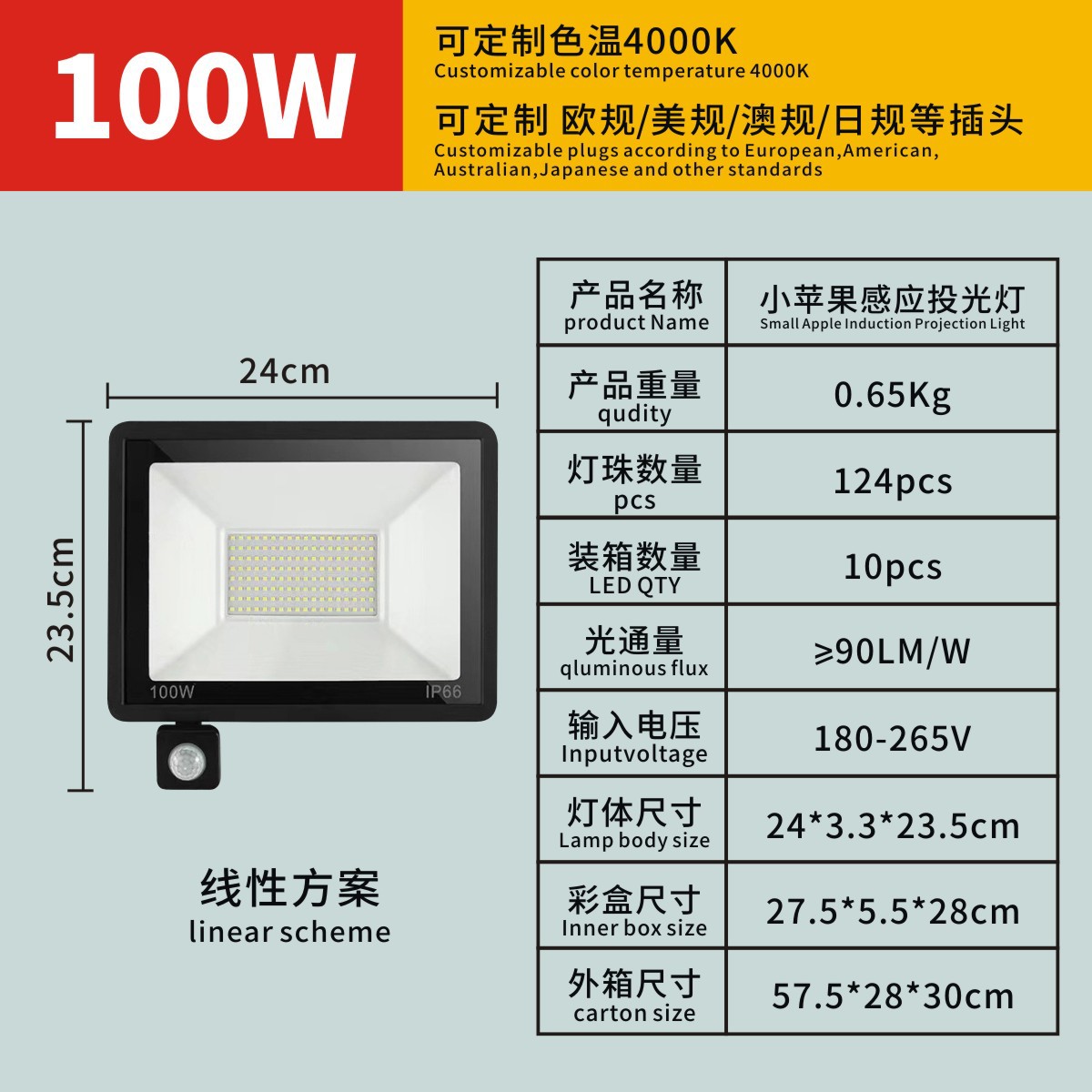 Transfronterizo Apple inducción lámpara de proyección al aire libre impermeable patio iluminación de pasillo infrarroja inducción del cuerpo humano led lámpara de proyección
