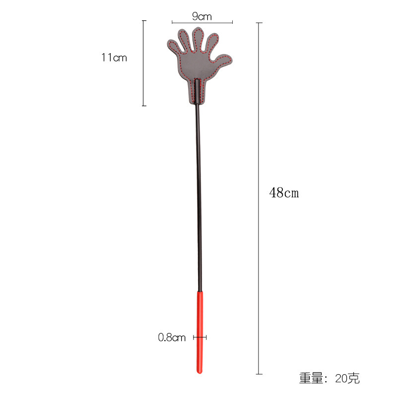 Leather Spanking Paddle with Rivets, Long Handle, Adult Sensory Play Tool — detail image 10