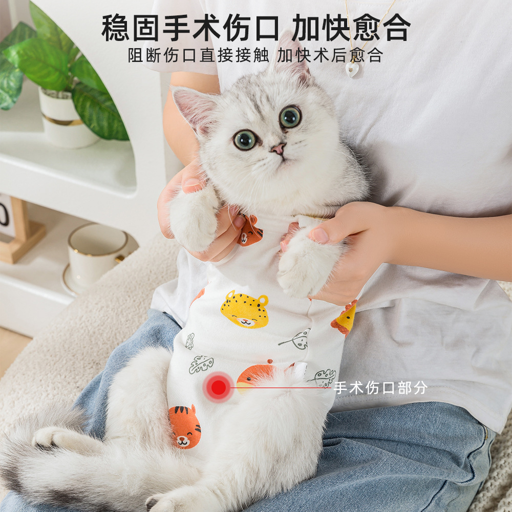 Ropa de esterilización transfronteriza de hembra amazónica, ropa de destete para gatos, ropa de esterilización para gatos anti-lamer después de la cirugía, cuatro estaciones disponibles image 9
