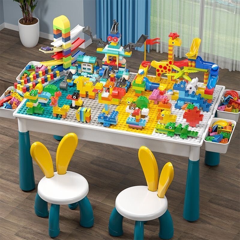 Large children's building block table, assembly educational toy for boys aged 3-6, multifunctional game table for toddlers Large children's building block table, assembly educational toy for boys aged 3-6, multifunctional game table for toddlers