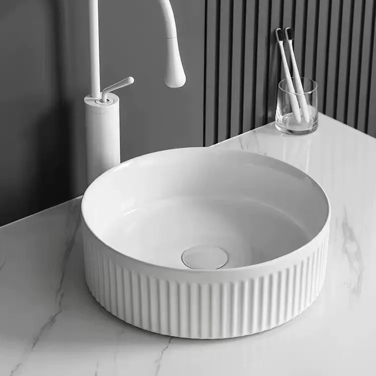 陶瓷台上盆家用卫生间艺术盆 条纹洗脸盆洗手盆酒店批发
