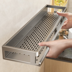 パンチングなしのバスルーム収納ラック、バスルームシンク、バスルーム壁掛けトイレバスルーム収納ラック