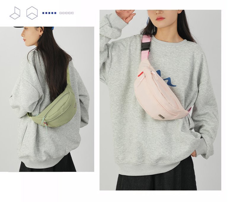 Zipper Closure Type Unisex Classic Style Sport Style Solid Color Oxford Cloth Waist Bags