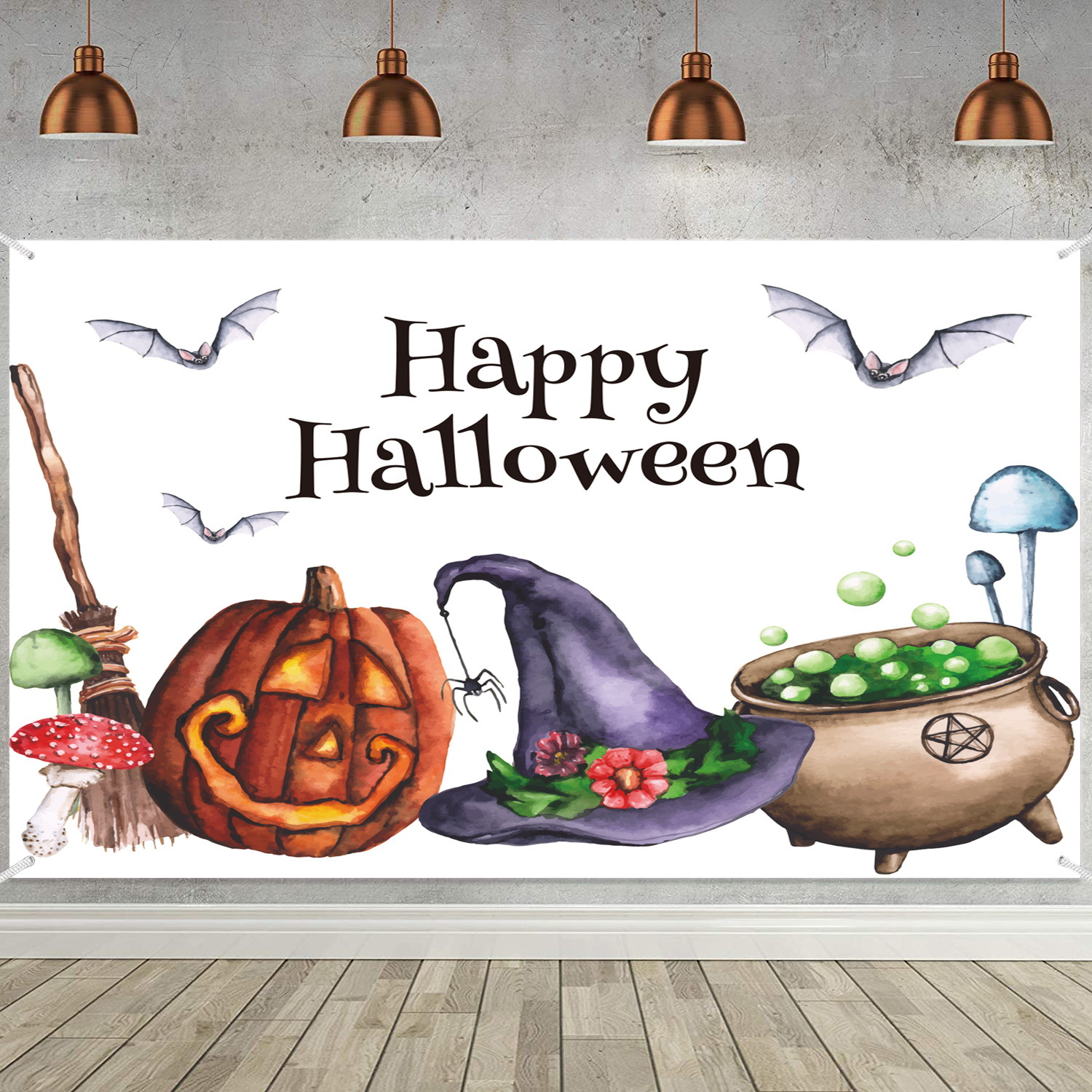 2021 transfronterizo nuevo cartel de Halloween Fondo tela banner escena atmósfera diseño decoraciones de Halloween
