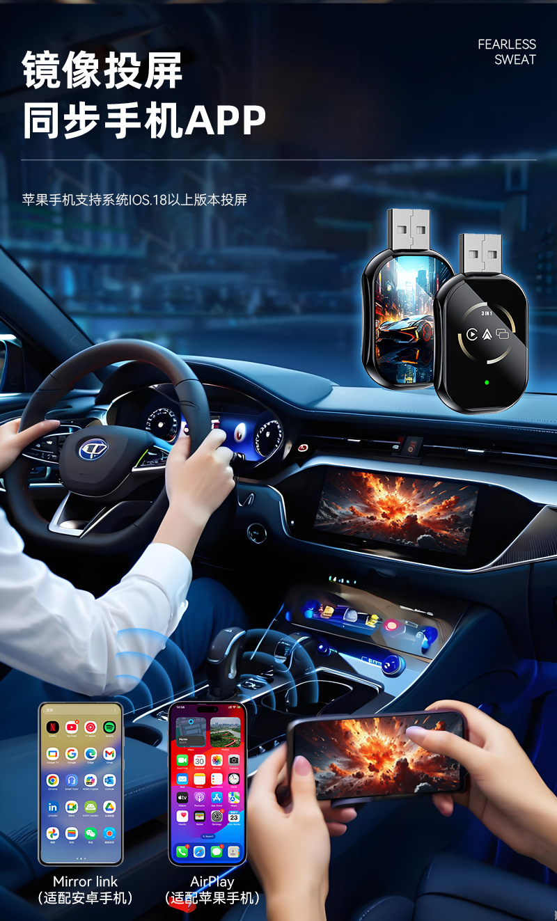 Hot-Selling Smart Car-Machine Interconnection Reverse Control Carplay Adapter Apple Android Mirror Screen Projection Carplay Box
