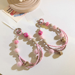 甜美ins雙鏈串珠掛飾手提鏈含夾片通用手機殼ccd相機小眾手機掛繩