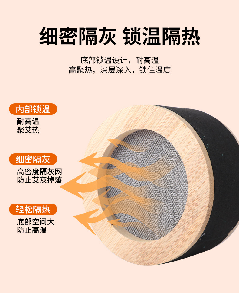 Bamboo Moxibustion Box Portable Warm Moxa Burner for Home Body Care with 54 Moxa Sticks and Essential Oil key features