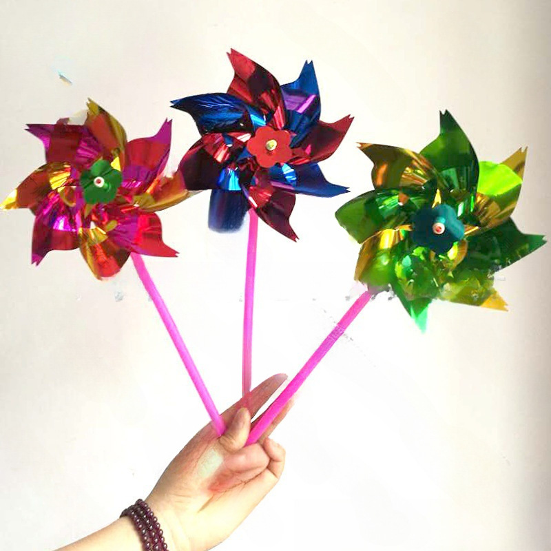 Plastic colorful cartoon windmill toy for kindergarten