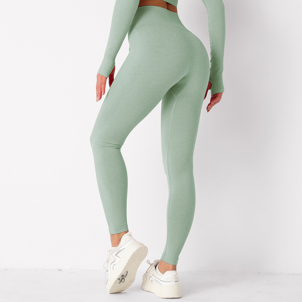 Solid Color High Waist Tight Yoga Leggings NSNS66949