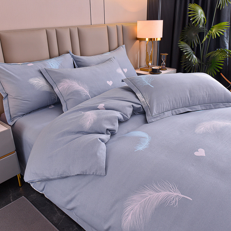 Algodón grueso molido cuatro piezas de sábanas cubiertas de ropa de cama de grado madre y bebé cuatro temporadas de tres piezas de algodón