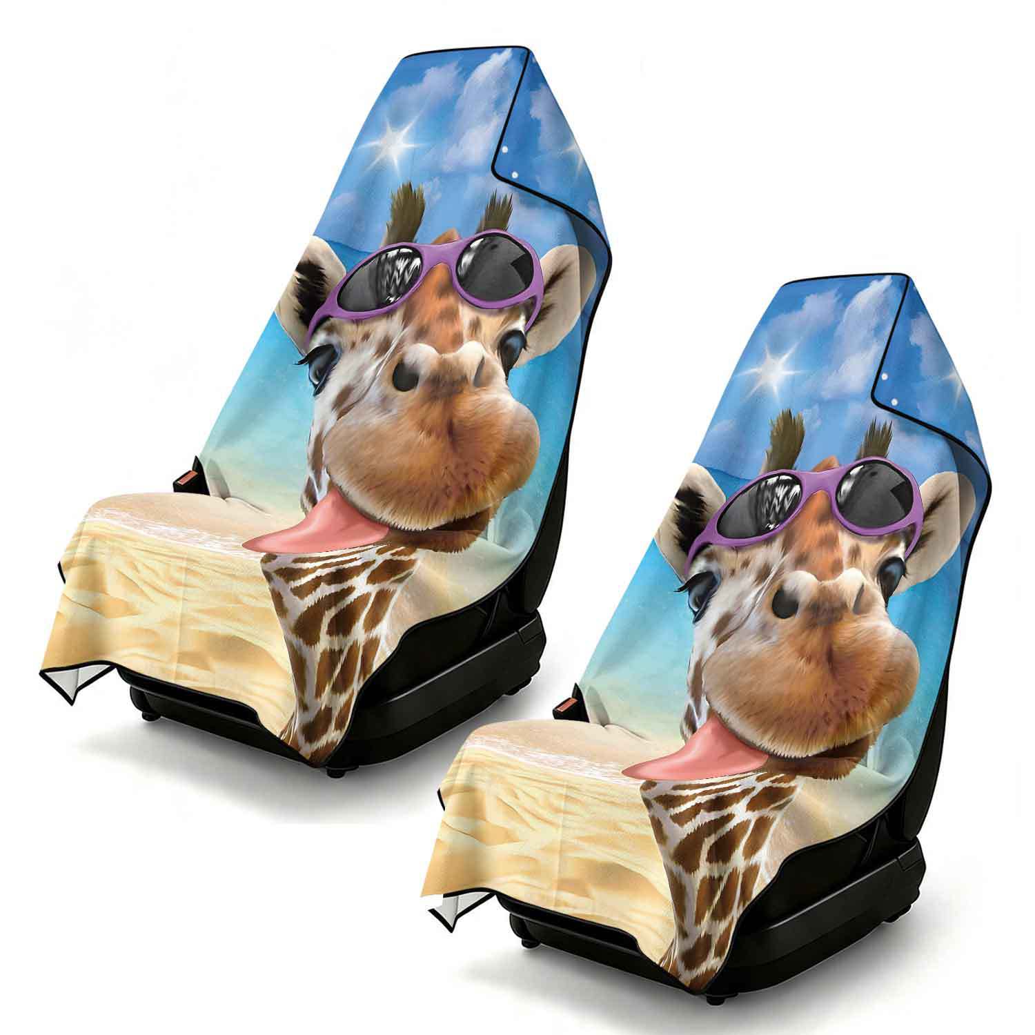 2-piece dual-use car seat cover, ultra-fine fiber, can be used as a beach towel, printed car protective seat cover 13