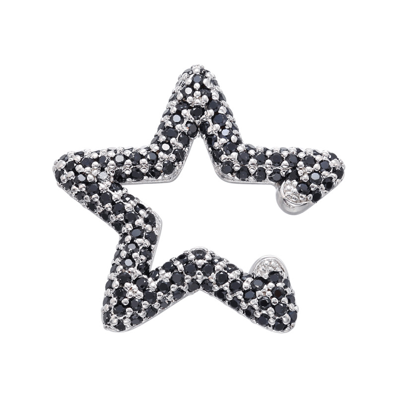 Wholesale Color Diamond Micro-inlaid Five-pointed Star Ear Clip Nihaojewelry display picture 9