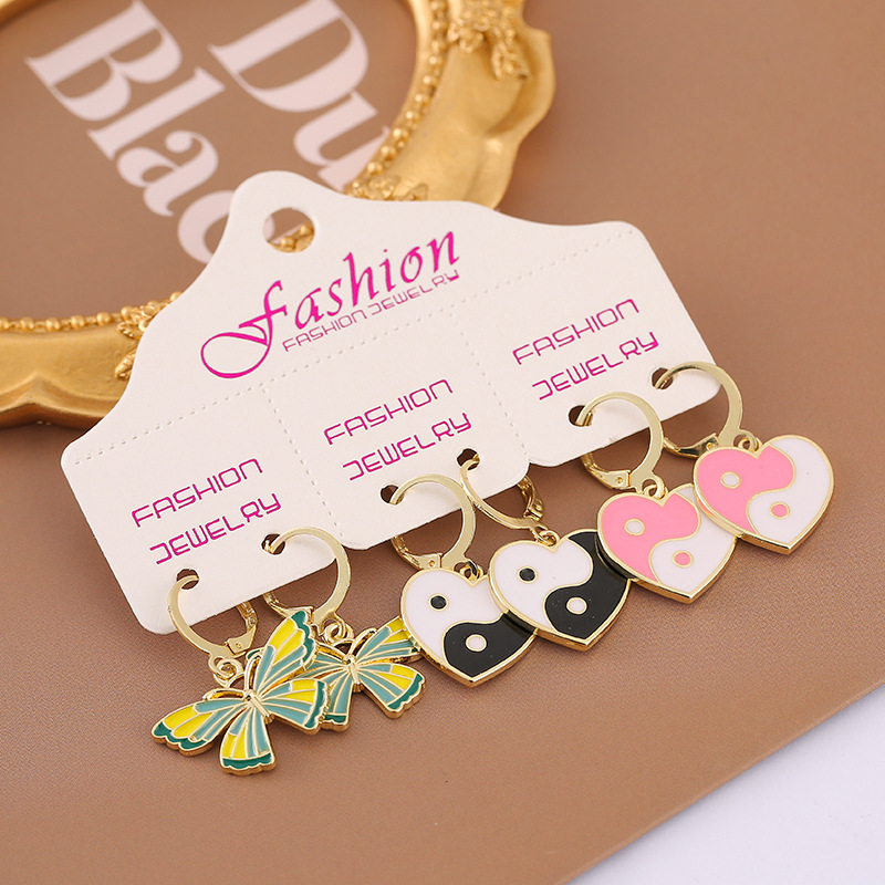 1 Set Fashion Flower Alloy Enamel Womenu0027S Dangling Earrings