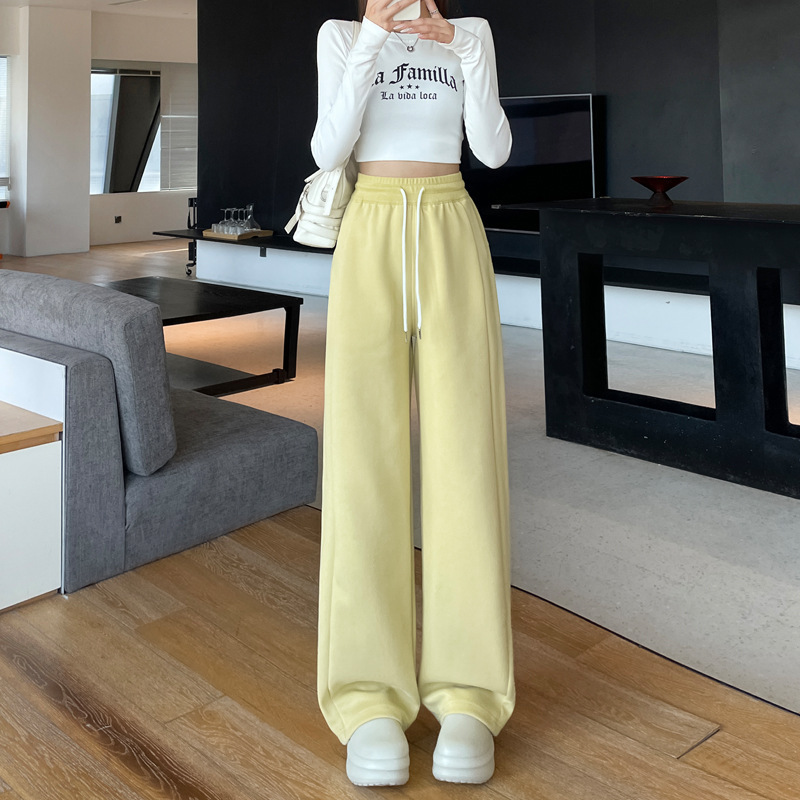 休闲卫裤2025秋季新款香蕉裤休闲直筒裤小个子阔腿裤子女款A6845|undefined