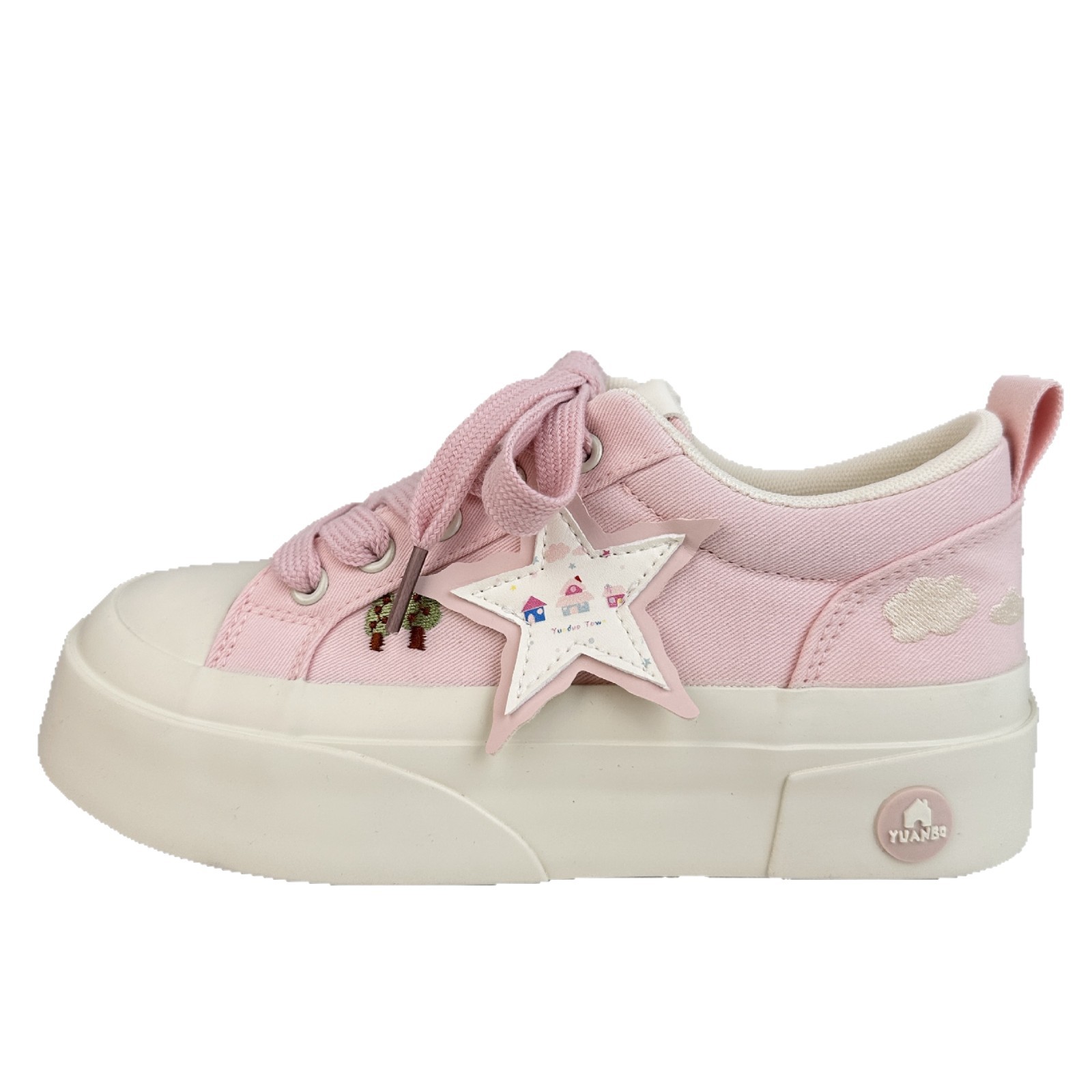 Zapatos de soleas gruesas de larga onda para mujeres 2025 nuevos zapatos blancos casuales de moda de verano con zapatos de lona frescos