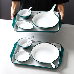 Melamine tableware restaurant hotel creative set fast food plate set school canteen set special bowl and plate commercial 