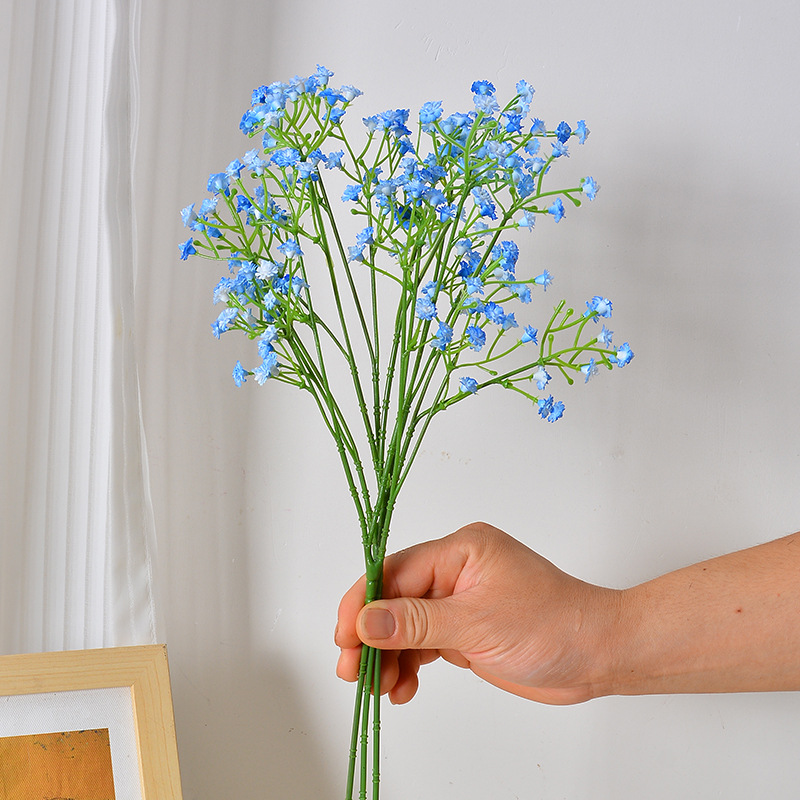 Cielo estrellado artificial 3 tenedor siente pegamento suave cielo estrellado decoración de la boda celebración de flores de plástico flor artificial ramo artificial