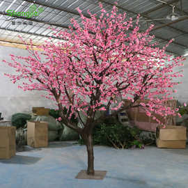 仿真桃花树真木落地假树春节商场活动装饰桃花树许愿树仿真桃花树