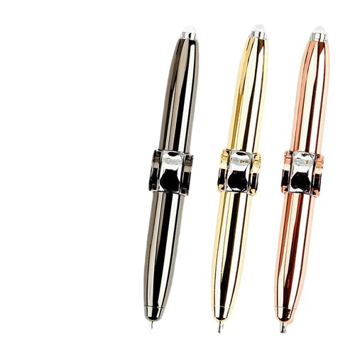 [Wow] Metal rotating light flash gyro pen fingertip rotating multifunctional ballpoint pen decompression pen