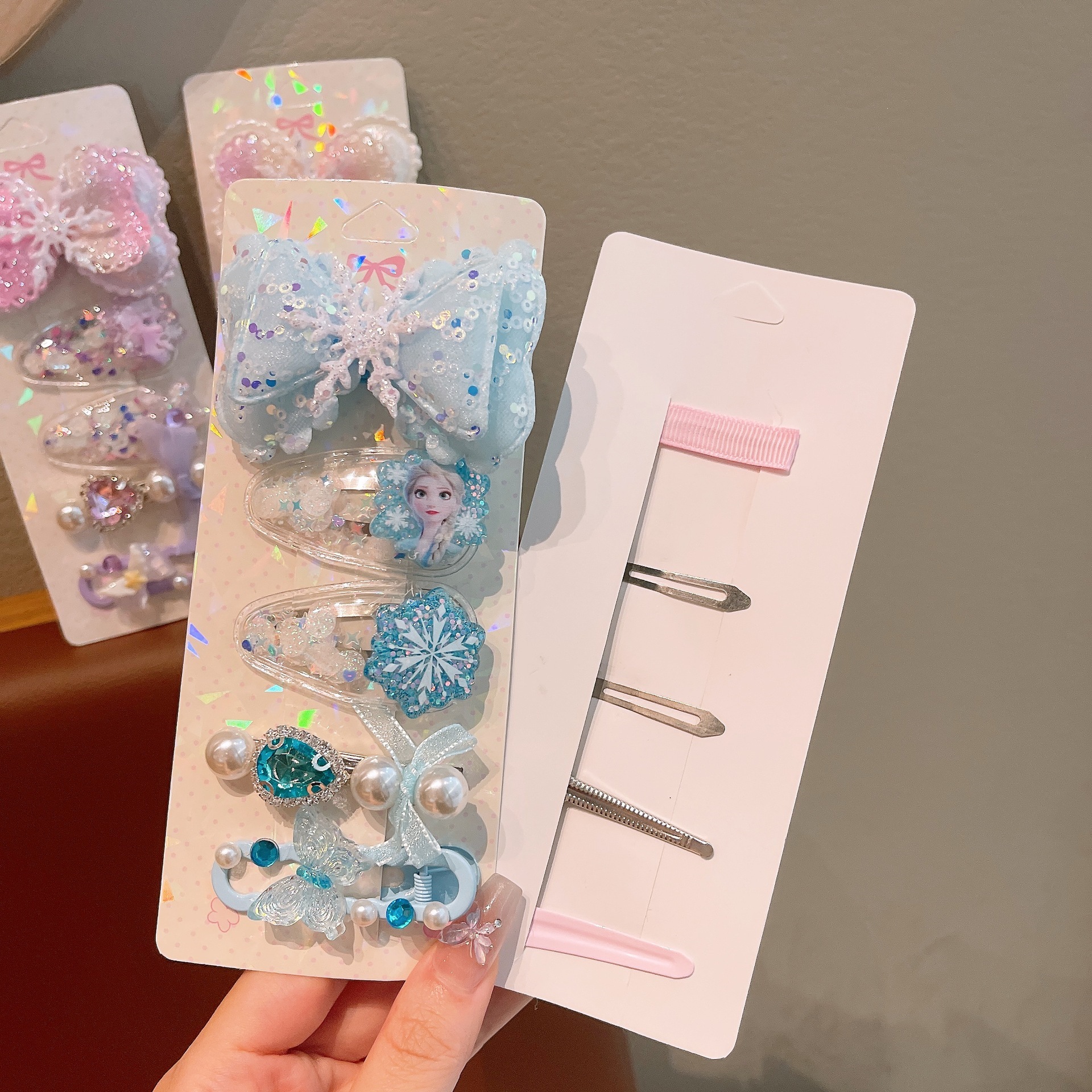 Clip de cabello de malla de arco de estrellas de mar conchas de capellán dulce dibujos animados clip de cabello de princesa tocado de niña