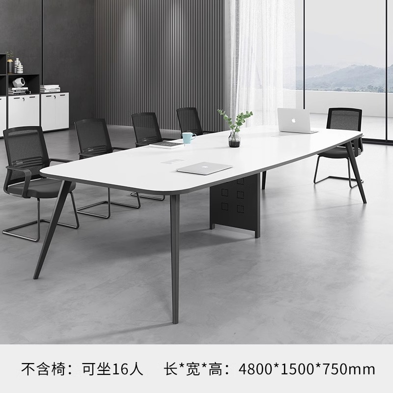Mesa de reunión de mediana y pequeña mesa larga simple mesa de formación de sala de reuniones moderna mesa larga tipo tablero mesa grande combinación de mesa y silla
