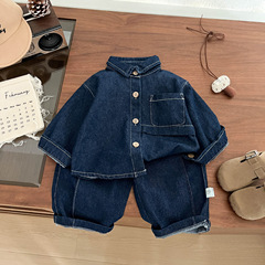 子供服韓国風男の子ハンサムデニムシャツとパンツ2点セットハンサムベビーおしゃれベビー服2点セット