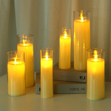 亚克力杯璃杯电子蜡烛生日派对聚会蜡烛灯浪漫氛围灯圣诞万圣蜡烛