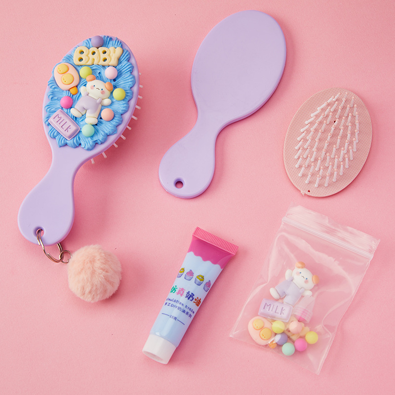 Dibujos Animados DIY crema pegamento masaje cojín de aire peine mini lindo hecho a mano airbag peine regalo para novias