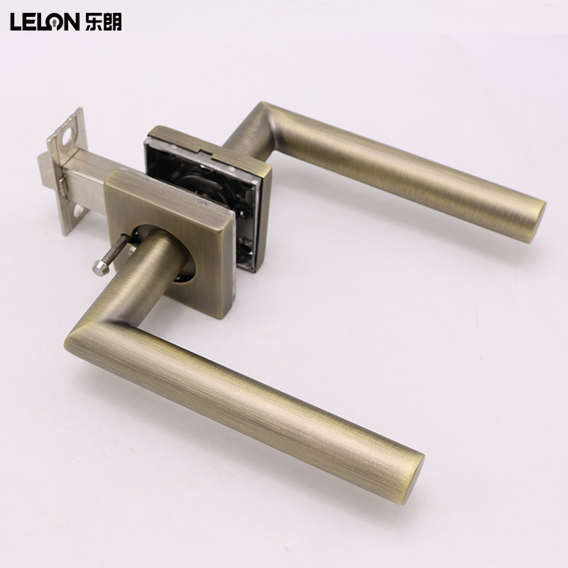 Acero inoxidable transfronterizo 304 cerradura de puerta americana cerradura cuadrada cerradura de mano de baño sin llave cerradura de puerta de lengua única cerradura de canal