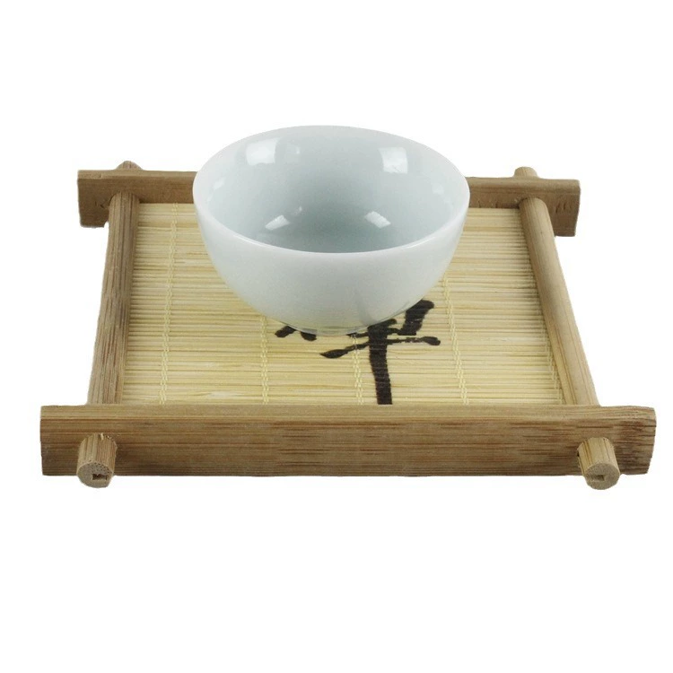 Bamboo coaster tea mat (bamboo), Japanese well‑style printed designs, multiple sizes