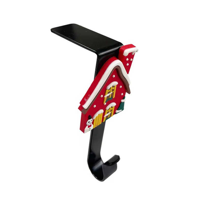 Navidad transfronteriza decoración de ángulo recto gancho medias L gancho muñeca elementos festivos chimenea gancho medias de Navidad al por mayor