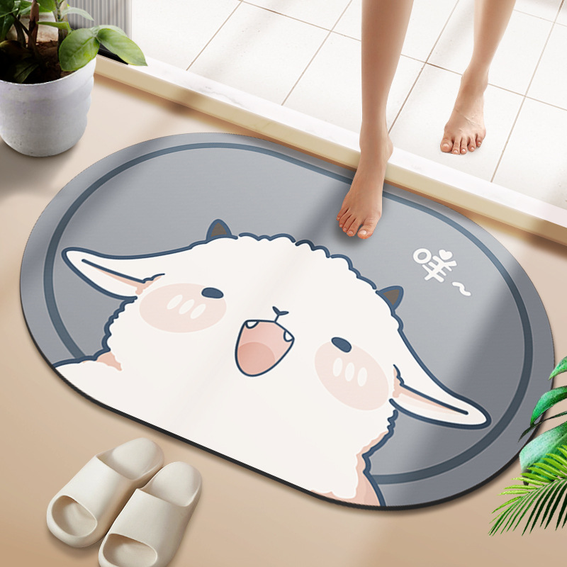 Alfombra de baño antideslizante alfombra de piso absorbente de secado rápido alfombra de piso de barro de diatomeas alfombra de piso de inodoro puerta de casa alfombra pequeña