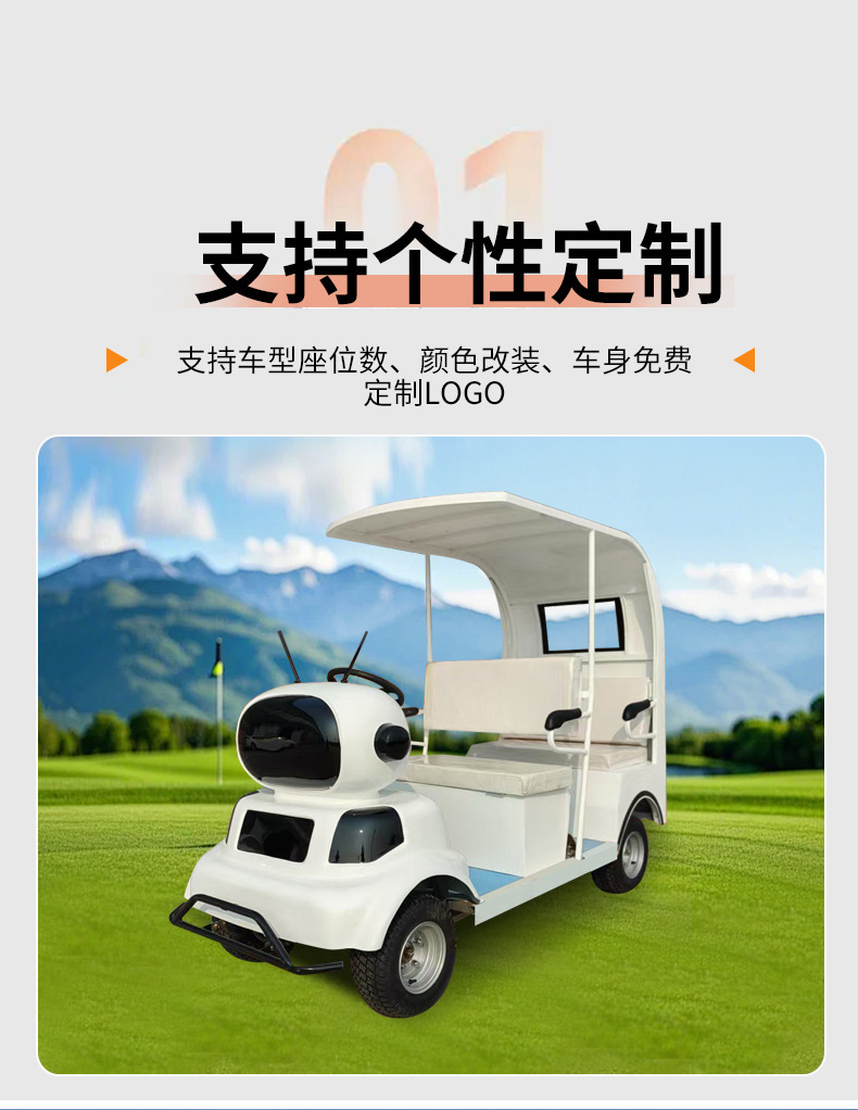 Customized Sightseeing Car 4-Seat Scenic Spot Rental Scan Code Two-Seat Amusement Car Amusement Park Family Shared Electric Sightseeing Car