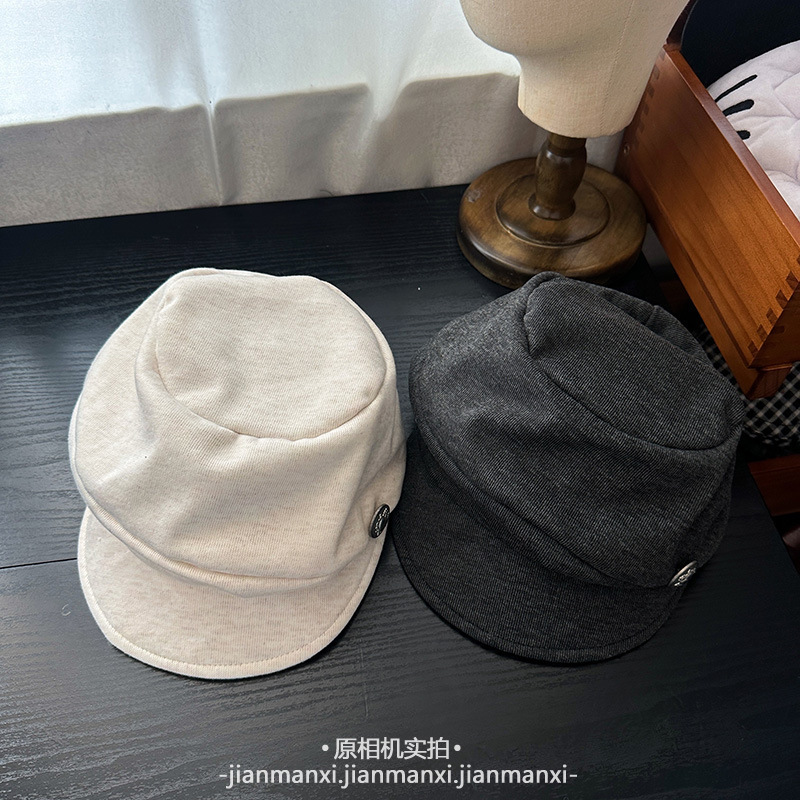 春秋新款复古文艺百搭纯色日系褶皱贝雷帽女韩版韩国显脸小报童帽|undefined