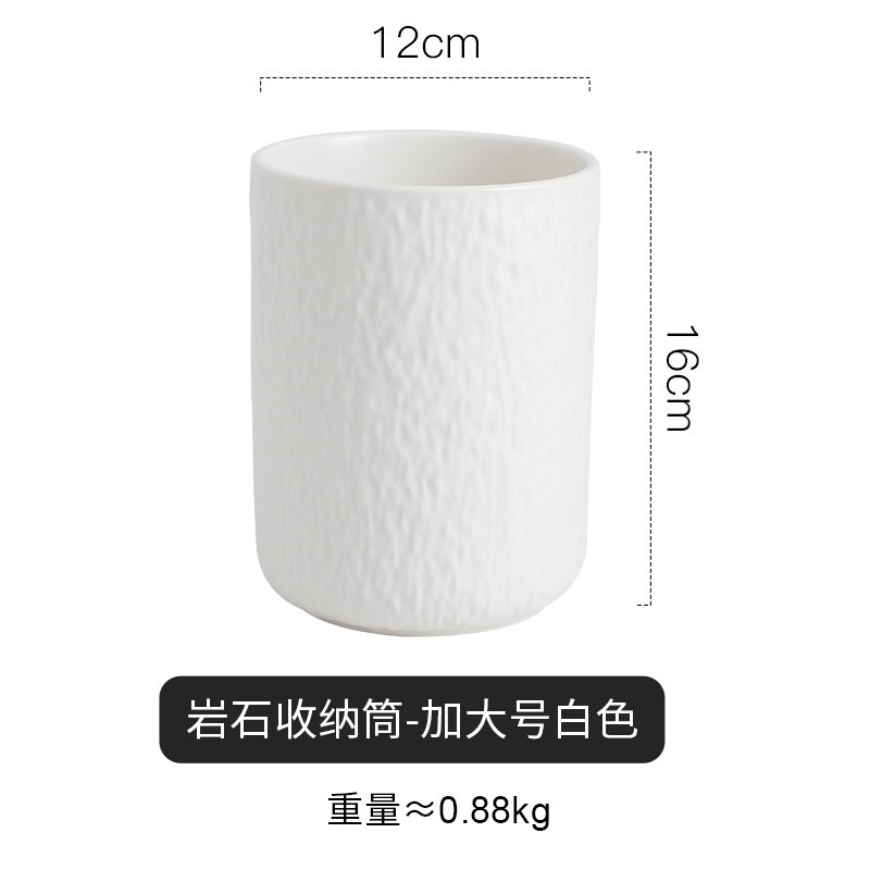 Jarrón de cerámica con diseño de roca para guardar vajilla