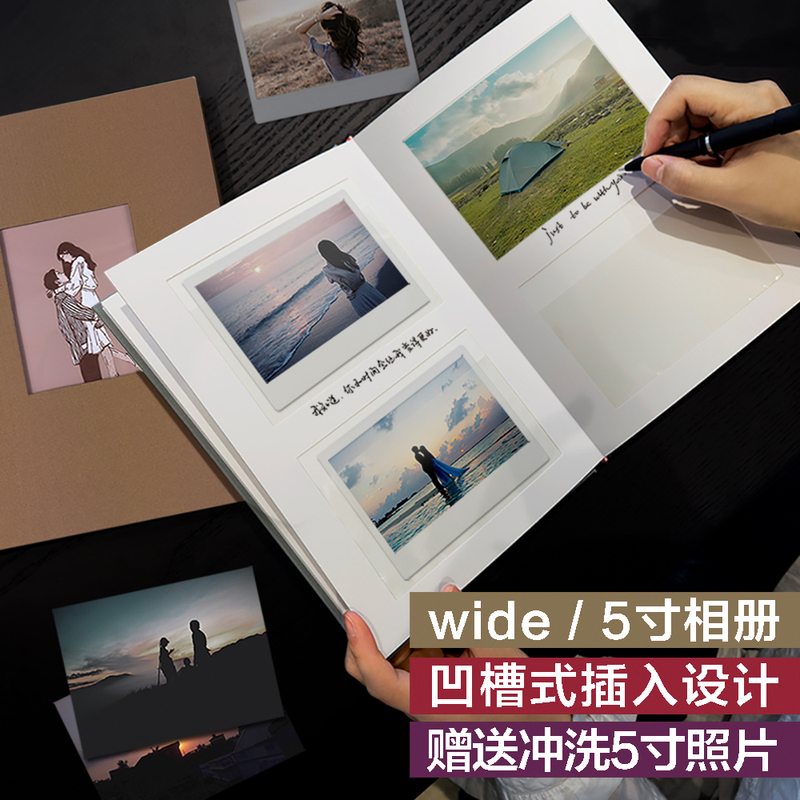 5inch Wide Format Instant Photo Album Wide300 Wedding Guestbook Writable Card Slot Insert Album Family Photo Album 5inch Wide Format Instant Photo Album Wide300 Wedding Guestbook Writable Card Slot Insert Album Family Photo Album