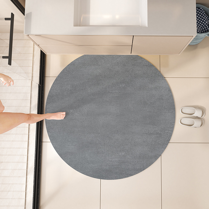 Alfombra de piso de baño redonda lavabo mueble de baño barro de diatomeas alfombra absorbente alfombra de baño alfombra antideslizante alfombra de puerta