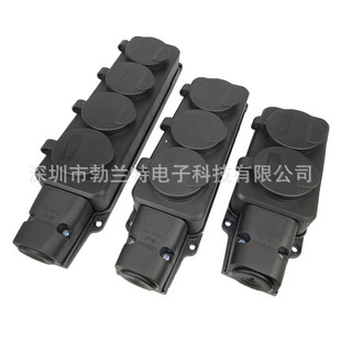 European Standard Plug-In Row One, Two, Three and Four Positions Splash-Proof Socket with Waterproof Cover, German, South Korea and Russia Outdoor Rainproof Socket