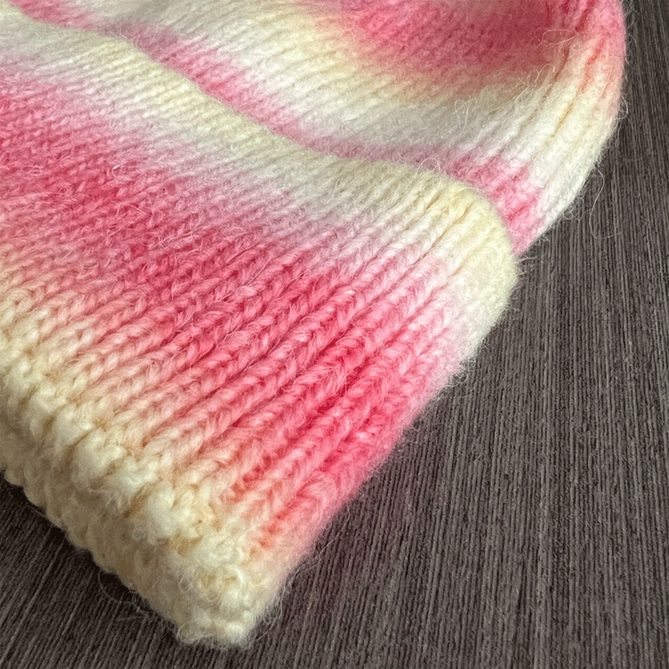 Vintage Style Style Eaveless Rim Women's Vintage Style Stripe Eaveless Wool Cap
