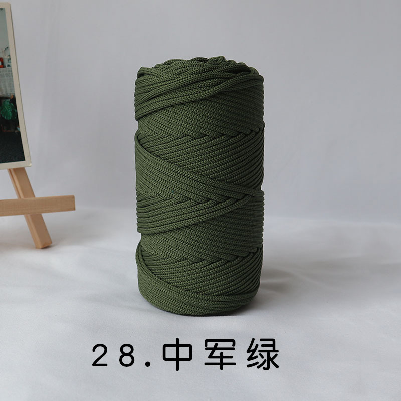 Antraceno Mengyuan 300g 4mm gran rollo redondo hilo gancho bolsa Alfombra tejida cuerda redonda ins viento gradiente Mat línea