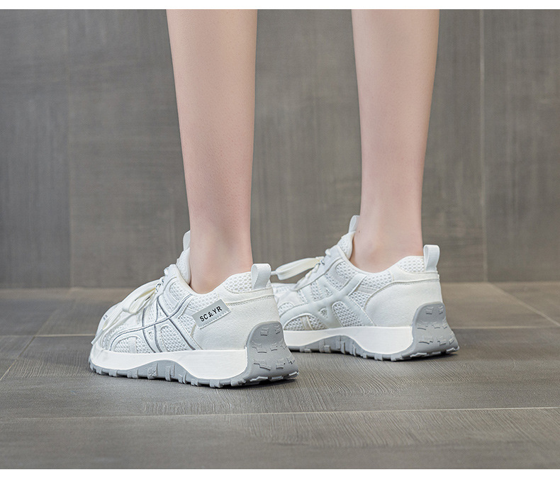 Giày sneaker nữ đế dày phong cách Đức Huấn (German Trainer) mùa xuân 2026, đế bánh mì ôm eo, phối màu trẻ trung — Be 5025, Xám 5025, Vàng 5025 chi tiết 25